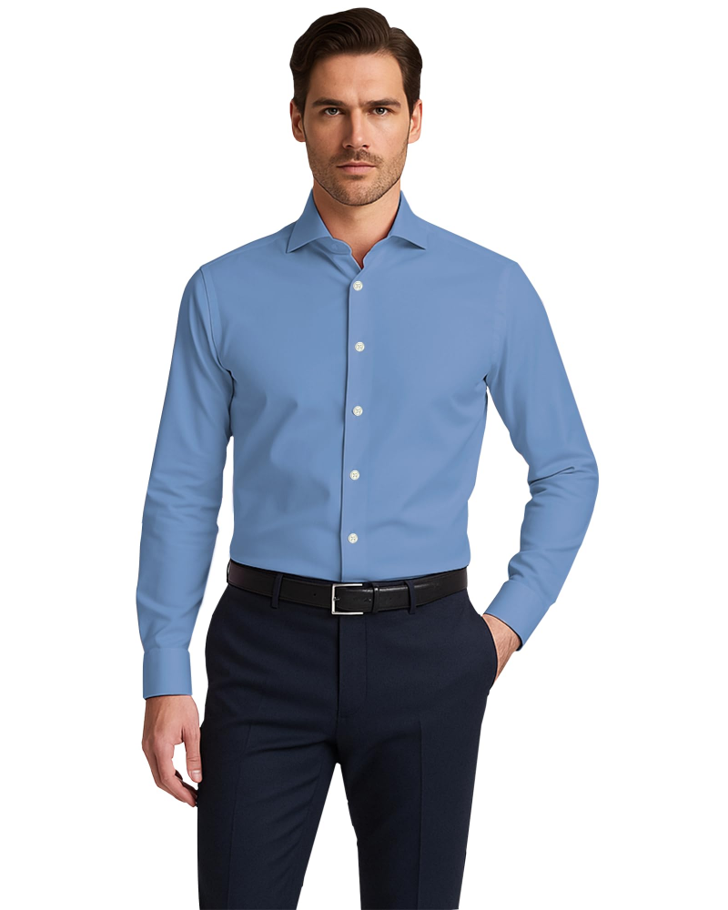 Colin Men's Cotton Blend Formal Shirt – Long Sleeve Regular Fit Button-Down Shirt