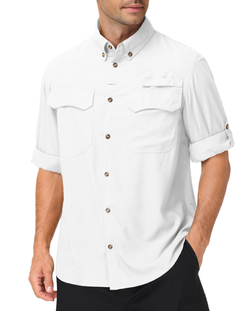 Gavin Men's UPF50+ Outdoor Shirt – Quick-Dry Long Sleeve Hiking Shirt with Pockets