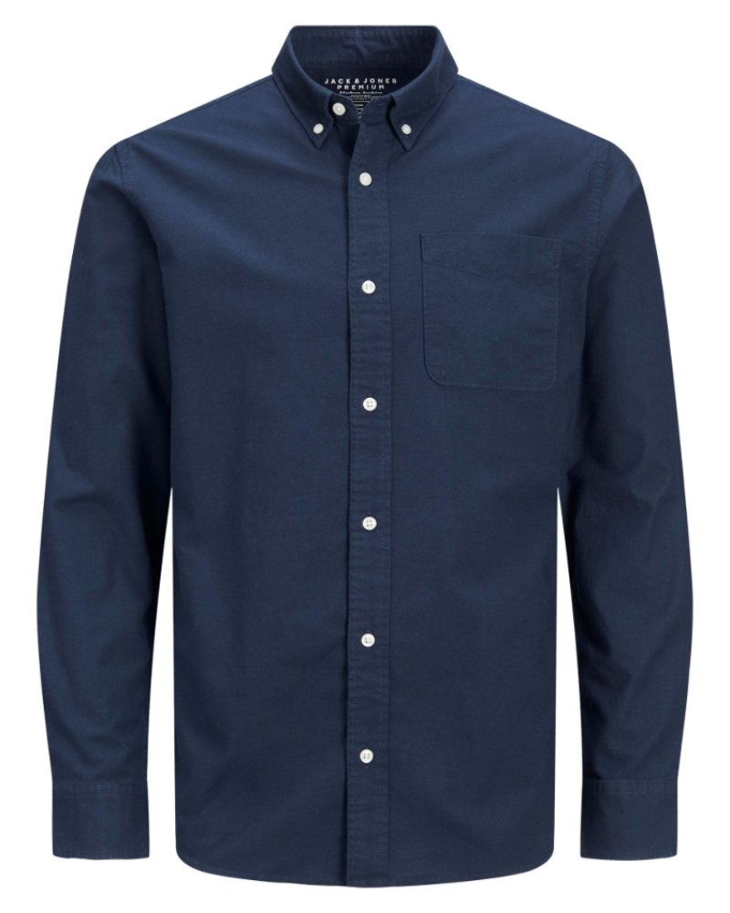 Elliis Men's Organic Cotton Oxford Shirt – Long Sleeve Button-Down Casual Shirt