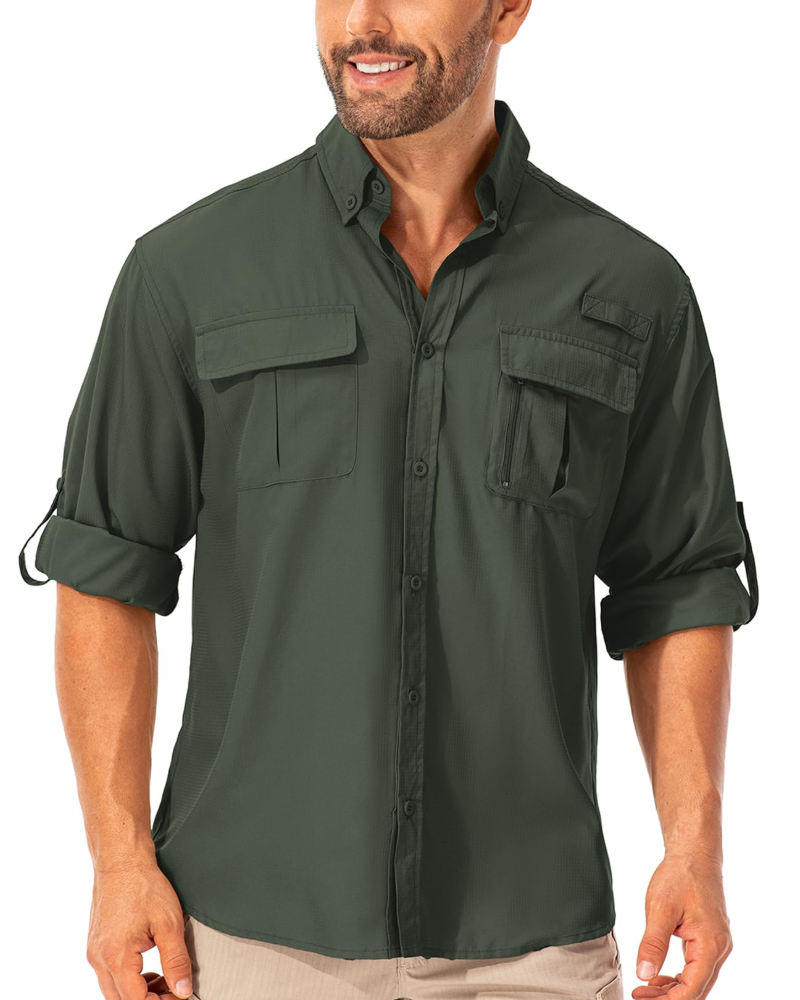 Camden Men's UPF50+ Fishing Shirt – Quick-Dry Long Sleeve Outdoor Shirt