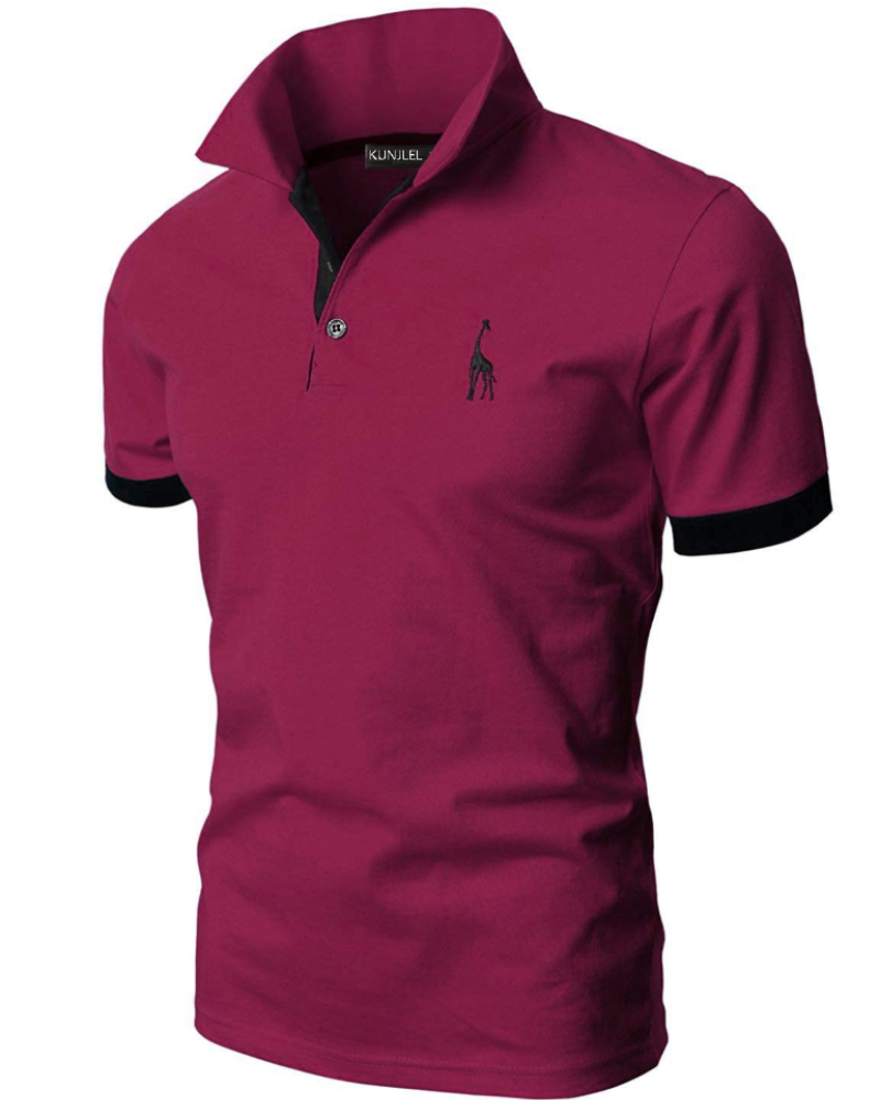 Malcolm Men's Cotton Polo Shirt – Short Sleeve 3 Button Collared Polo Top
