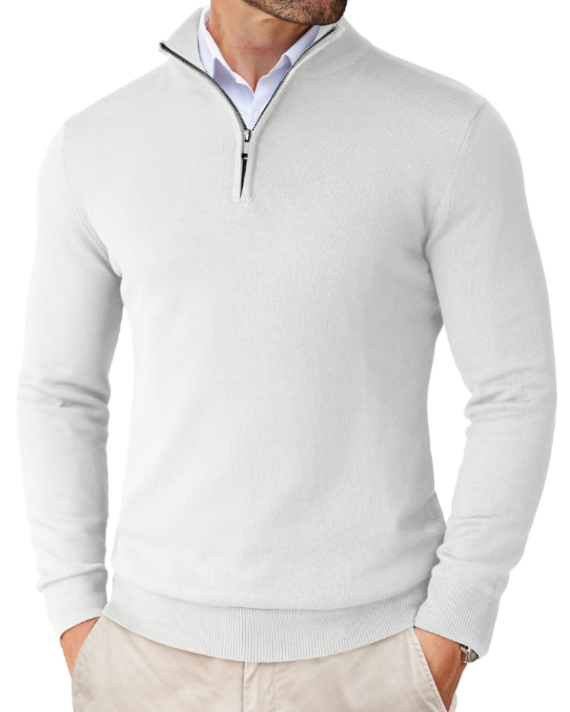 Holden Men's Quarter Zip Knit Sweater – Slim Fit Mock Neck Pullover