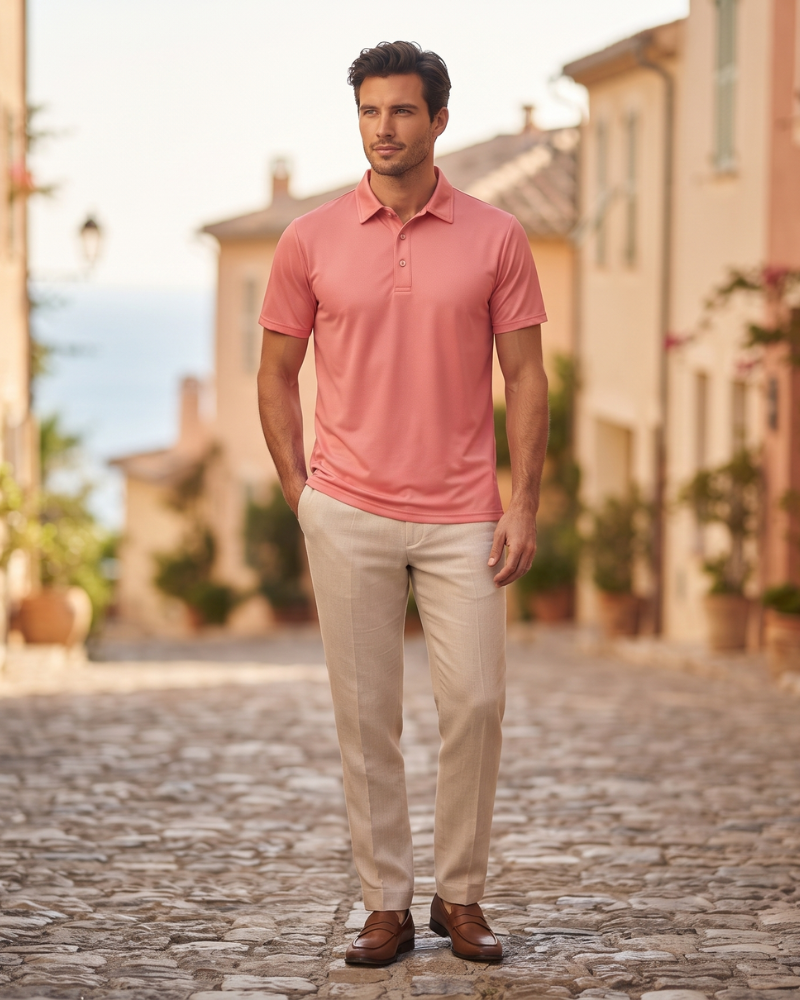 Cedric Men's Performance Polo Shirt – Short Sleeve 3 Button Sports Golf Polo