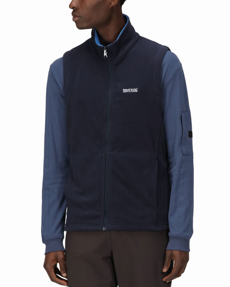 Darren Men's Fleece Gilet – Full Zip Sleeveless Body Warmer with Stand Collar