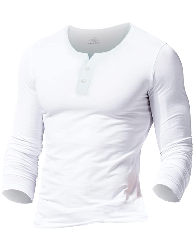 Declan Men's Cotton Henley T-Shirt – Slim Fit Button Neck Long & Short Sleeve Top
