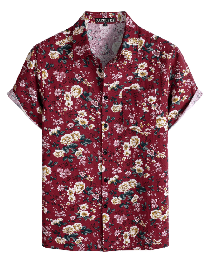 Holden Men's Floral Shirt – Short Sleeve Button-Up Summer Shirt