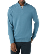 Grahamson Men's Cotton Zip Sweater – Regular Fit Mock Neck Knit Jumper