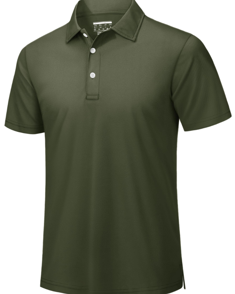 Cedric Men's Performance Polo Shirt – Short Sleeve 3 Button Sports Golf Polo