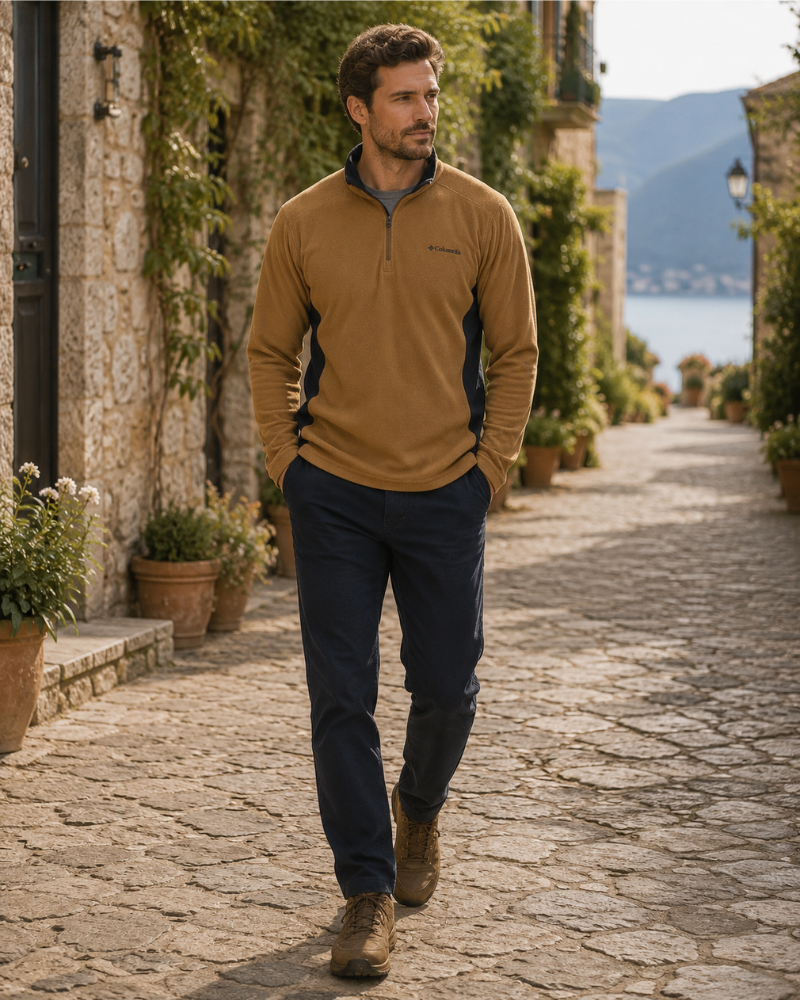Lennox Men's Half Zip Fleece Pullover – Microfleece Outdoor Sweatshirt with SPF 50