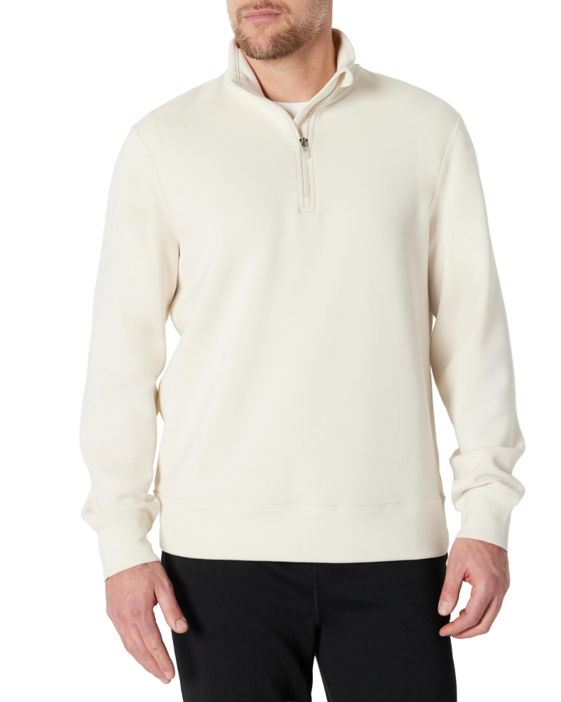 Dalton Men's Quarter Zip Pullover – Recycled Polyester Blend Relaxed Fit Sweatshirt