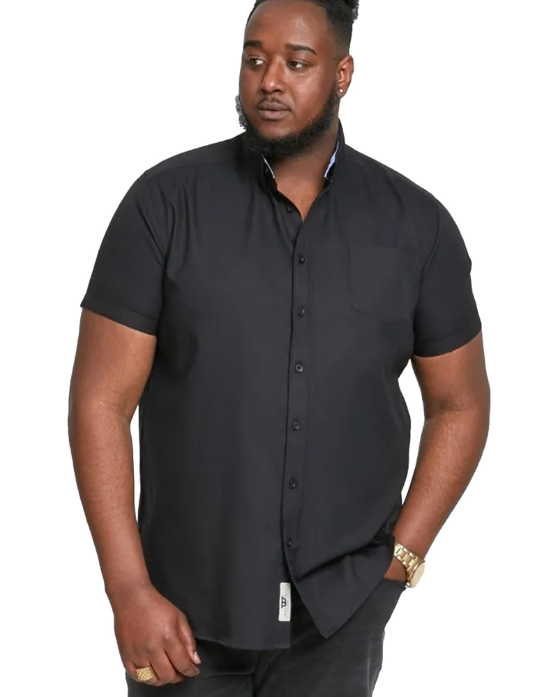 Declan Men's Plus Size Cotton Oxford Shirt – Short Sleeve Button-Down with Pocket