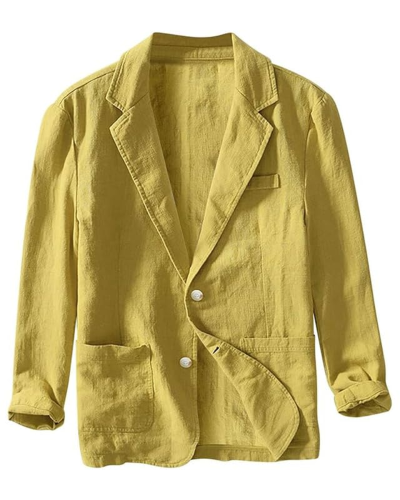 Miles Men's Linen Blazer – Regular Fit Summer Suit Jacket with 2 Button Fastening
