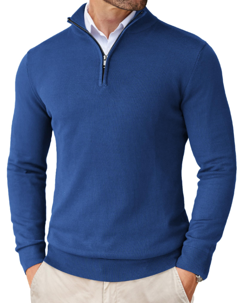Holden Men's Quarter Zip Knit Sweater – Slim Fit Mock Neck Pullover