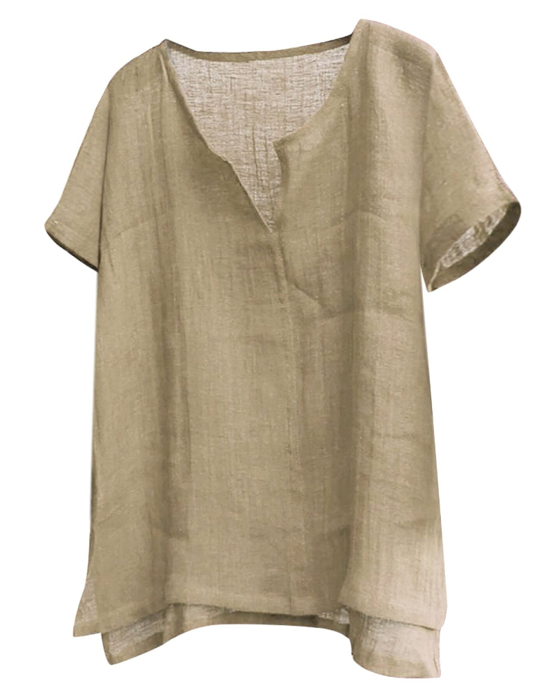 Parker Men's Cotton Linen Henley Shirt – Long Sleeve Band Collar Button Casual Shirt