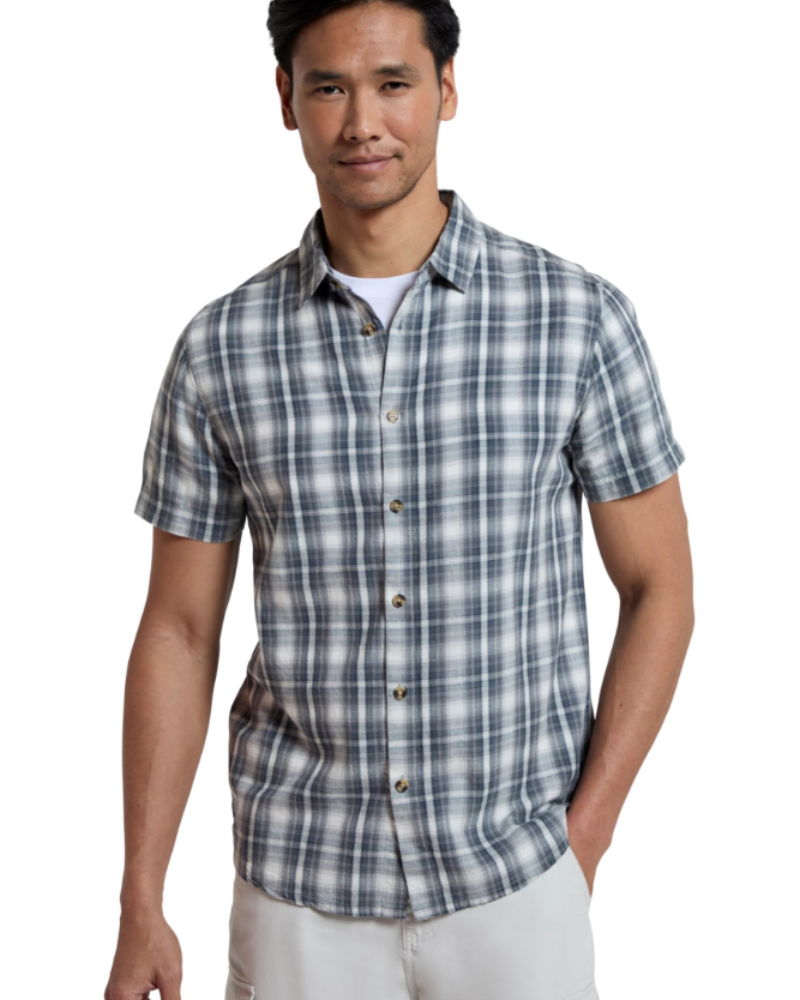 Travis Men's Cotton Short Sleeve Travel Shirt – Lightweight Casual Outdoor Shirt