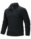 Keaton Men's Quarter Zip Fleece Pullover – Polyester Outdoor Jacket with Zip Pockets