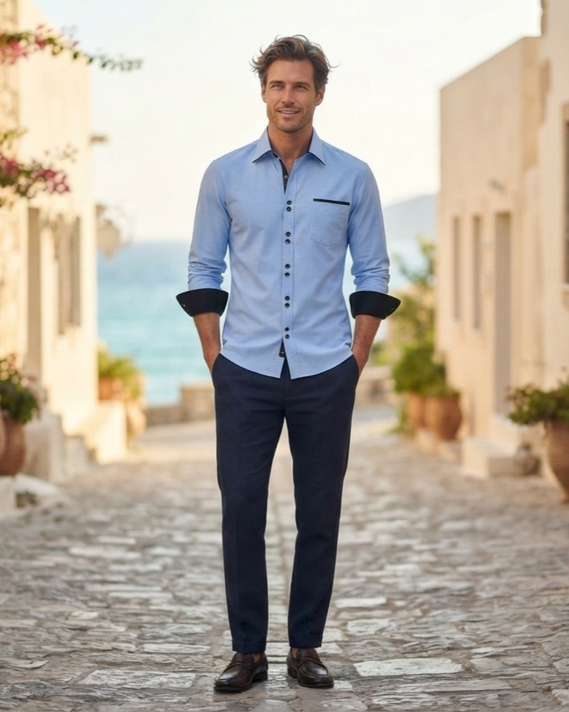 Gordon Men's Cotton Blend Oxford Shirt – Long Sleeve Button-Down Casual Shirt