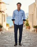 Gordon Men's Cotton Blend Oxford Shirt – Long Sleeve Button-Down Casual Shirt