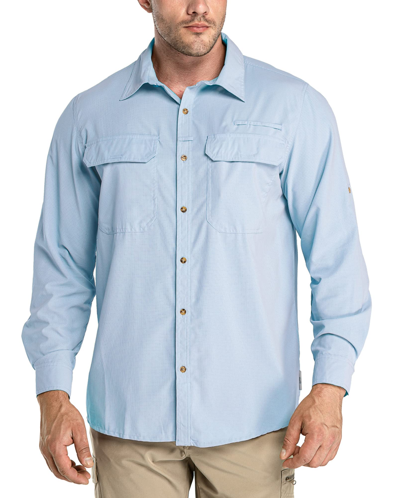 Brandon Men's UPF50+ Fishing Shirt – Long Sleeve Quick-Dry Outdoor Shirt with Pockets
