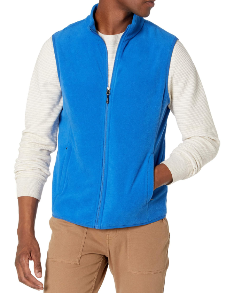 Brady Men's Polar Fleece Gilet – Full Zip Mock Neck Sleeveless Jacket