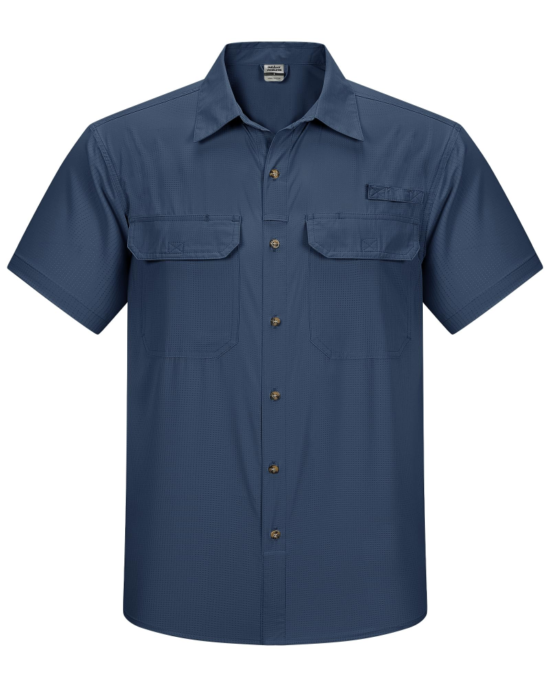 Trevor Men's UPF 50+ Outdoor Shirt – Short Sleeve Quick-Dry Hiking Fishing Shirt