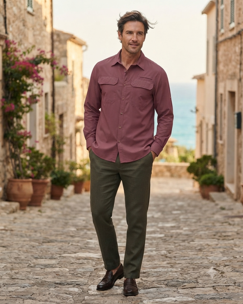 Brandon Men's UPF50+ Fishing Shirt – Long Sleeve Quick-Dry Outdoor Shirt with Pockets