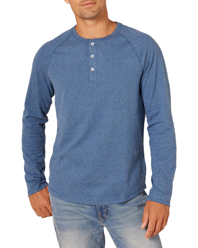 Blake Men's Cotton Henley T-Shirt – Relaxed Fit Button Neck Short Sleeve Casual Top