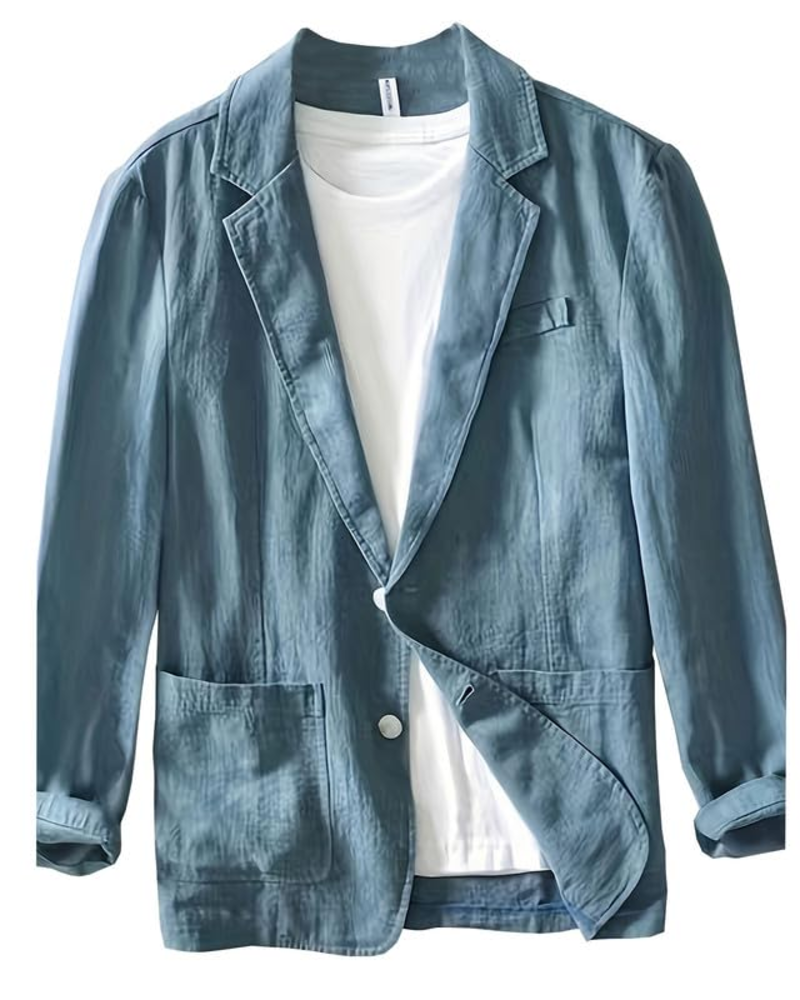 Miles Men's Linen Blazer – Regular Fit Summer Suit Jacket with 2 Button Fastening