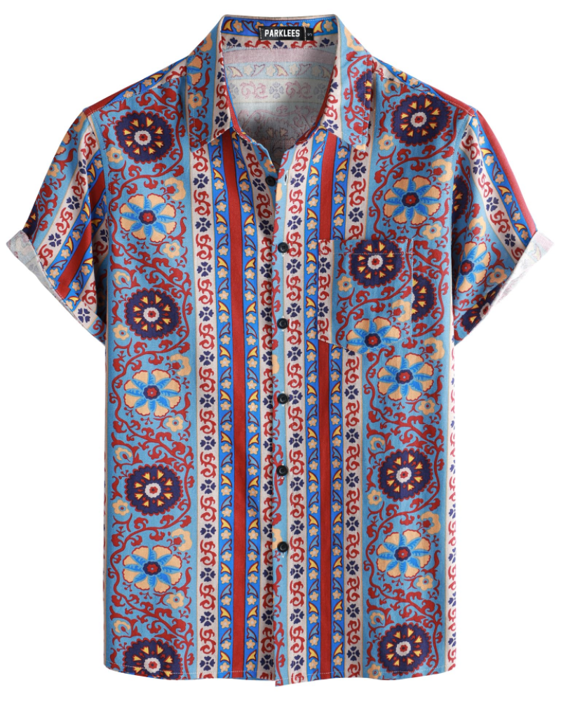 Holden Men's Floral Shirt – Short Sleeve Button-Up Summer Shirt