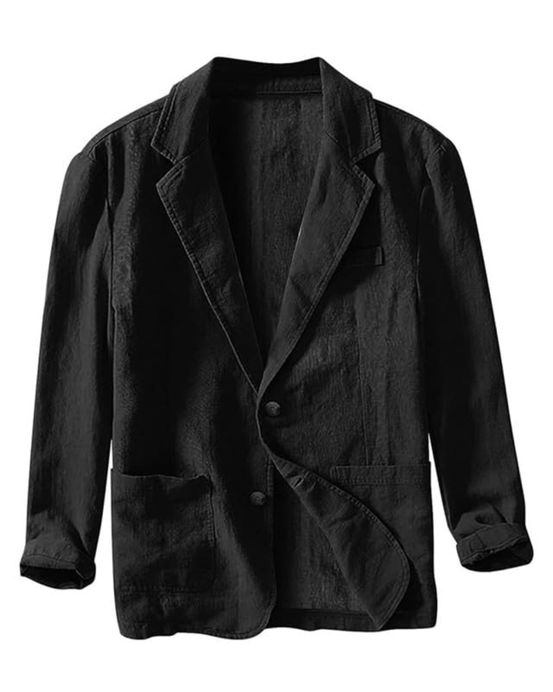 Miles Men's Linen Blazer – Regular Fit Summer Suit Jacket with 2 Button Fastening