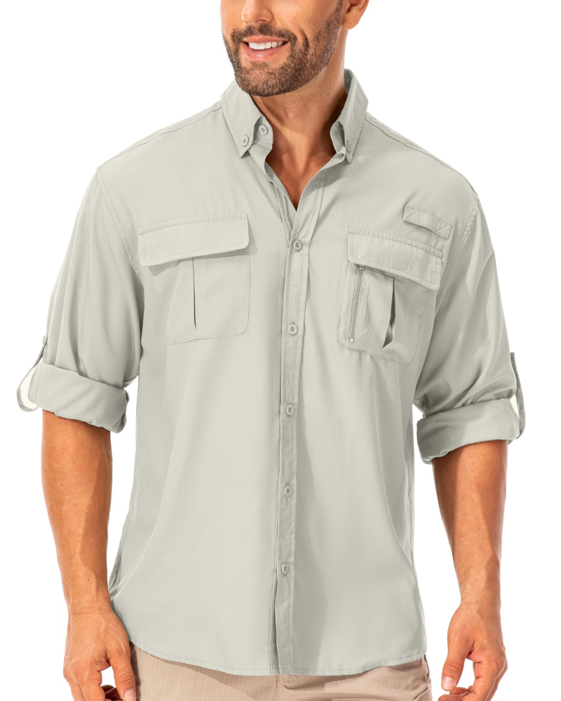 Camden Men's UPF50+ Fishing Shirt – Quick-Dry Long Sleeve Outdoor Shirt