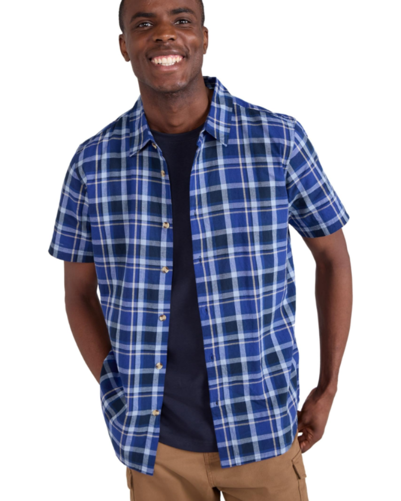 Travis Men's Cotton Short Sleeve Travel Shirt – Lightweight Casual Outdoor Shirt