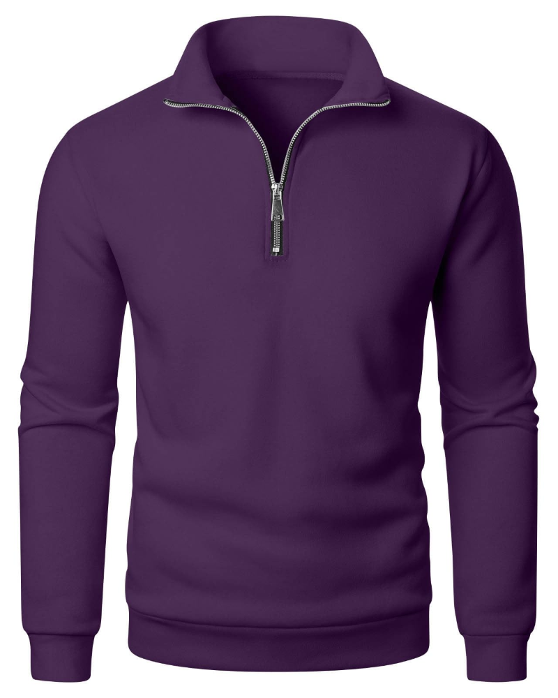 Benson Men's Quarter Zip Fleece Sweatshirt – Polar Fleece Pullover with Front Pocket