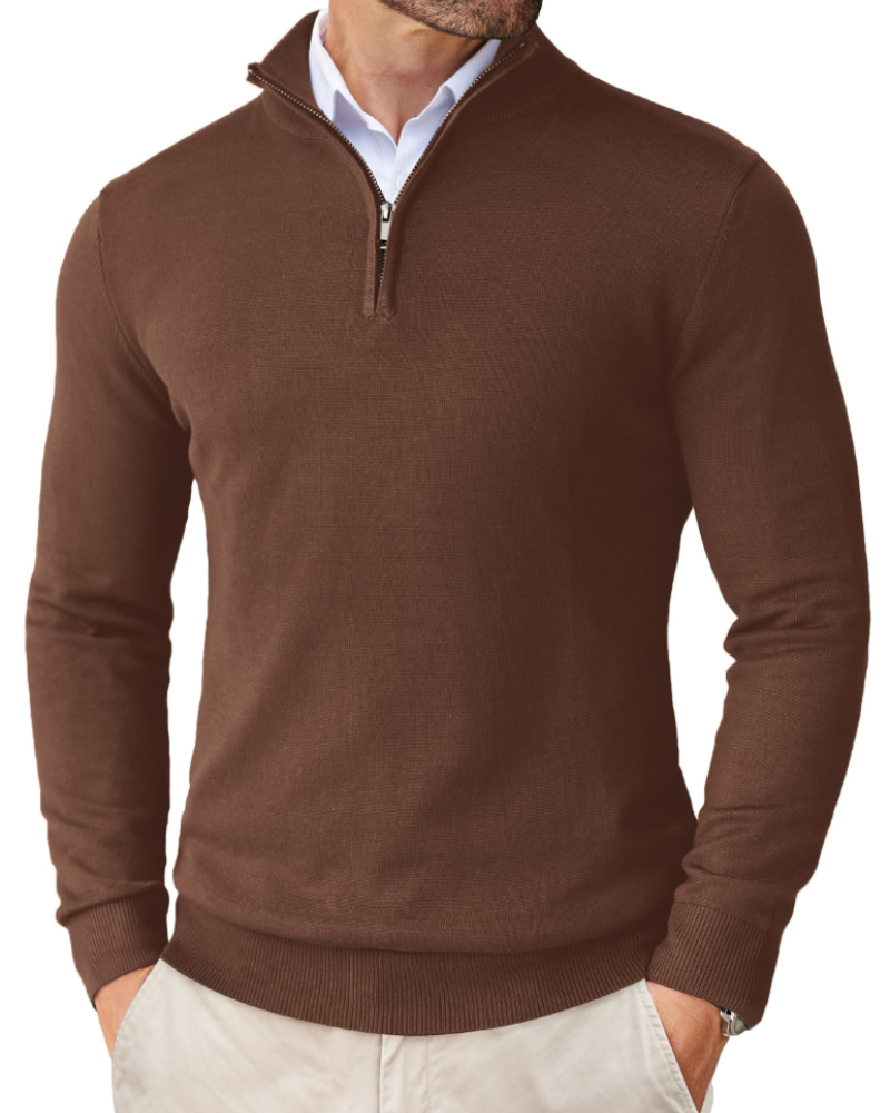 Holden Men's Quarter Zip Knit Sweater – Slim Fit Mock Neck Pullover