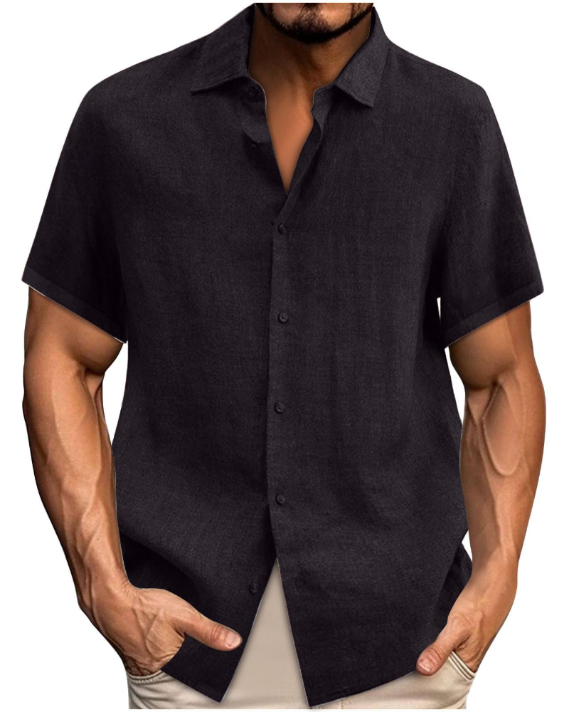 Weston Men's Linen Blend Shirt – Long Sleeve Button-Up Casual Beach & Business Shirt
