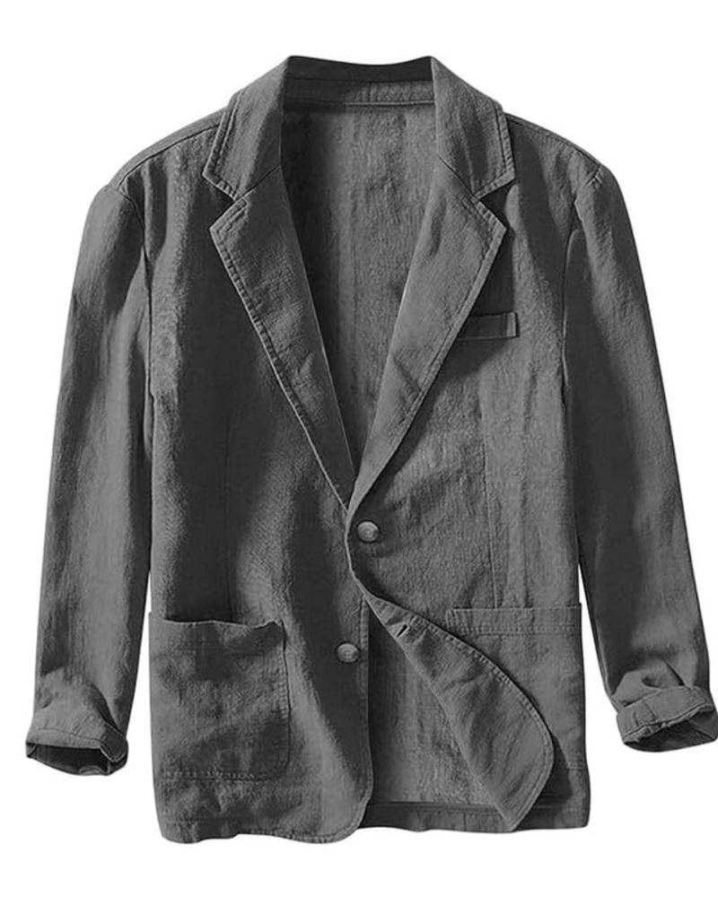 Miles Men's Linen Blazer – Regular Fit Summer Suit Jacket with 2 Button Fastening