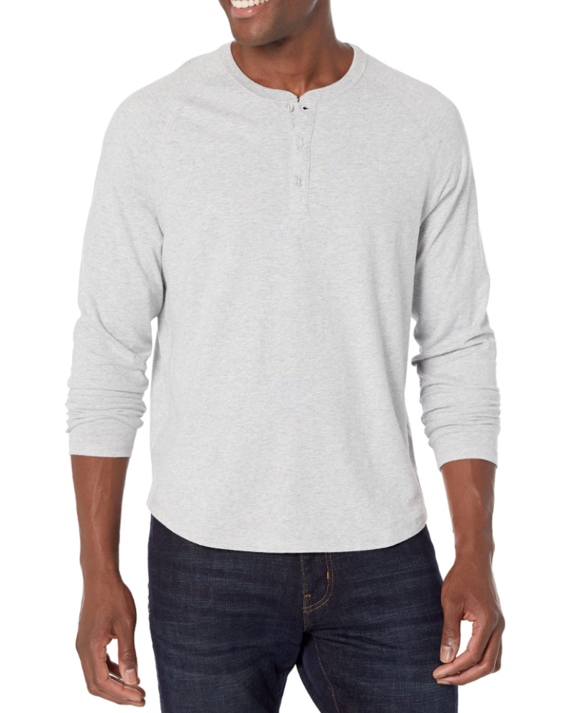 Blake Men's Cotton Henley T-Shirt – Relaxed Fit Button Neck Short Sleeve Casual Top
