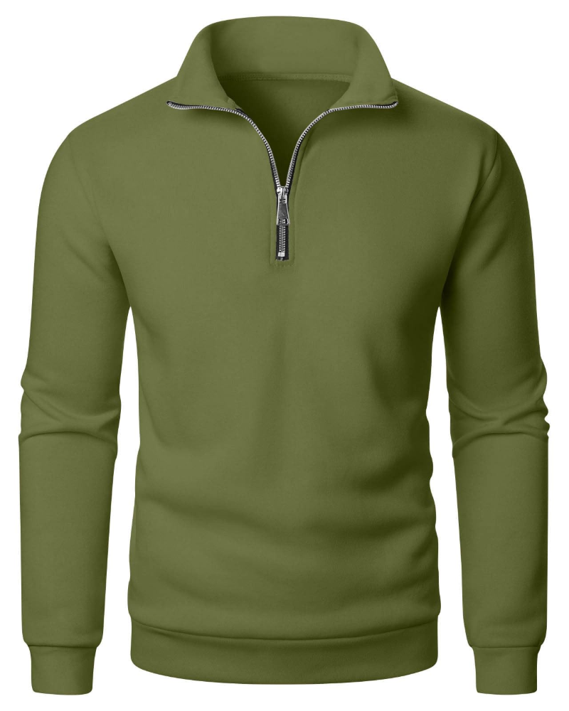 Benson Men's Quarter Zip Fleece Sweatshirt – Polar Fleece Pullover with Front Pocket