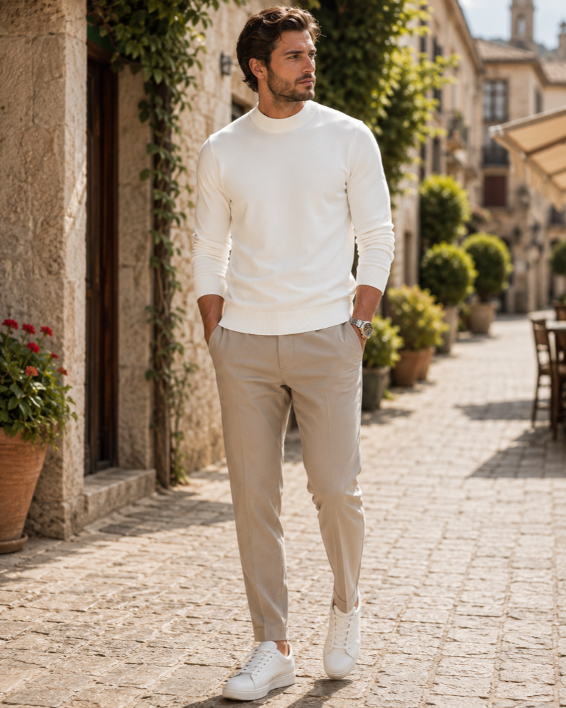 Theron Men's Roll-Neck Jumper – Soft Breathable Knit with a Refined Fitted Shape
