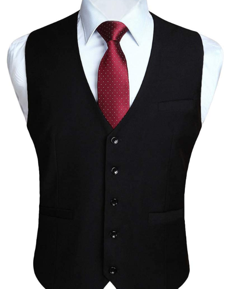 Gideon Men's Waistcoat – Five Button Formal Vest with Adjustable Back Strap