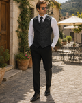 Maxwell Men's Paisley Silk Waistcoat – V-Neck Six Button Formal Vest