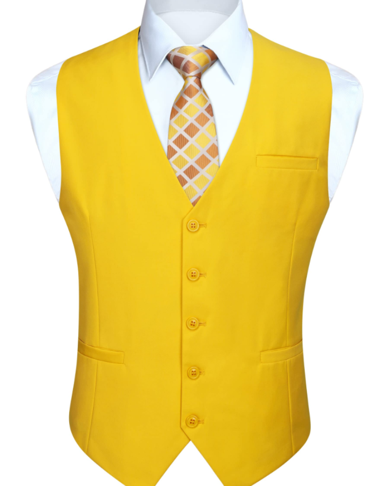 Gideon Men's Waistcoat – Five Button Formal Vest with Adjustable Back Strap