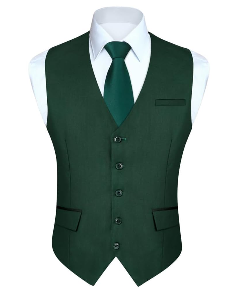 Nathan Men's V-Neck Waistcoat – Five Button Formal Vest with Contrast Pockets