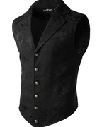 Victor Men's Steampunk Waistcoat – Gothic V-Neck Slim Fit Button Vest
