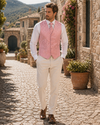 Dominic Men's Paisley Waistcoat Set – 3 Piece V-Neck Formal Vest with Tie & Pocket Square