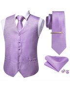 Harrison Men's Paisley Waistcoat Set – 5 Piece Formal Vest with Tie & Pocket Square