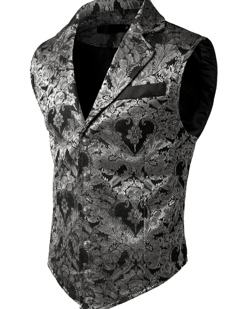 Victor Men's Steampunk Waistcoat – Gothic V-Neck Slim Fit Button Vest