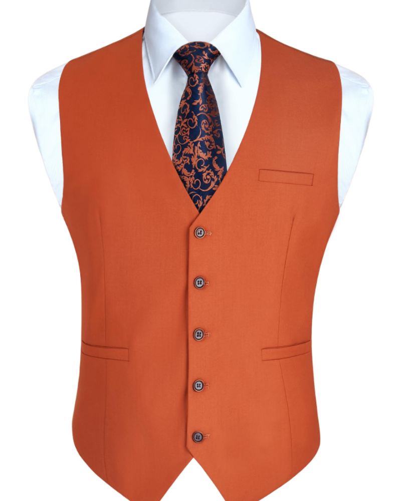 Gideon Men's Waistcoat – Five Button Formal Vest with Adjustable Back Strap