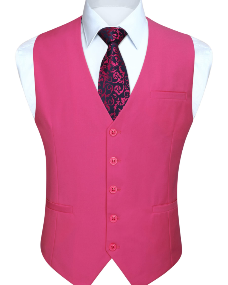 Gideon Men's Waistcoat – Five Button Formal Vest with Adjustable Back Strap