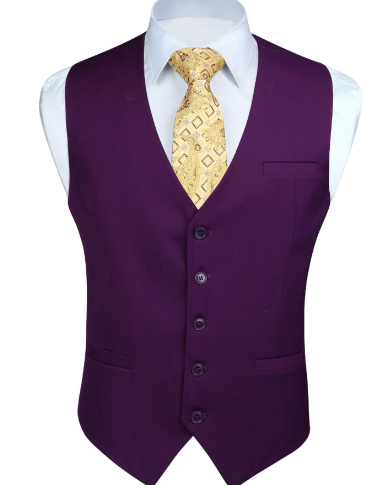 Gideon Men's Waistcoat – Five Button Formal Vest with Adjustable Back Strap